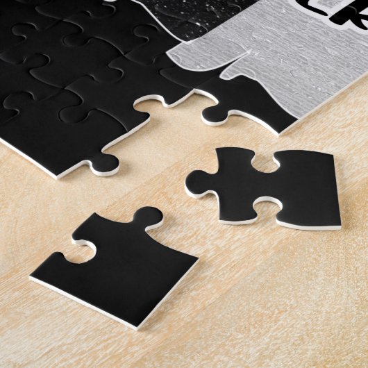 Schwarz-Weiß-Streifen Peace Liebe Soccer Puzzle (Seite)