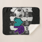Schwarz-Weiß-Streifen Peace Liebe Soccer Sherpadecke (Vorderseite (Horizontal))