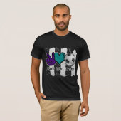 Schwarz-Weiß-Streifen Peace Liebe Soccer T-Shirt (Vorne ganz)