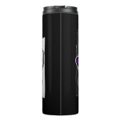 Schwarz-Weiß-Streifen Peace Liebe Soccer Thermosbecher (Rückseite)