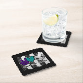 Schwarz-Weiß-Streifen Peace Liebe Soccer Untersetzer (Vor Ort)