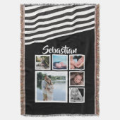 Schwarz-Weiß-Streifen Personalisiert Decke (Vorderseite Vertikal)