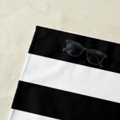 Schwarz-Weiß-Streifen Personalisiert Strandtuch (Beispiel)