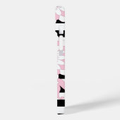 Schwarz-Weiß-Streifen Pink Flamingo Case-Mate iPhone Hülle (Rückseite / Links)