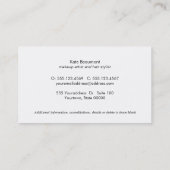 Schwarz-Weiß-Streifen Pink Plaque-Friseur Visitenkarte (Rückseite)