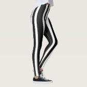 Schwarz-Weiß-Streifen Pinsel Leggings (Rechts)