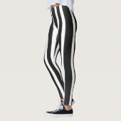 Schwarz-Weiß-Streifen Pinsel Leggings (Links)