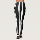 Schwarz-Weiß-Streifen Pinsel Leggings (Rückseite)