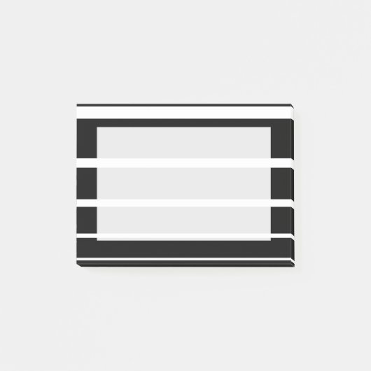 Schwarz-Weiß-Streifen Postit-Notizen Post-it Klebezettel (Vorderseite)