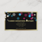 Schwarz-Weiß Streifen Rosenleuchten Florist Visitenkarte (Rückseite)