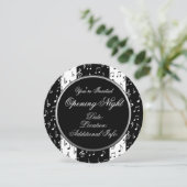 Schwarz-Weiß-Streifen Runde Einladung (Stehend Vorderseite)