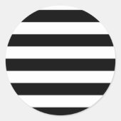 Schwarz-Weiß-Streifen Runder Aufkleber (Vorderseite)