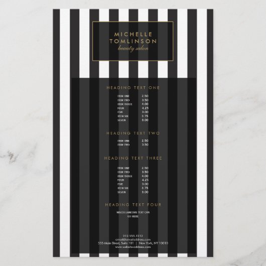 Schwarz-Weiß-Streifen Salon III Flyer (Vorne)