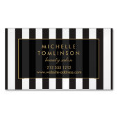 Schwarz-Weiß-Streifen Salon III Magnetisch Magnetische Visitenkarte (Vorderseite)