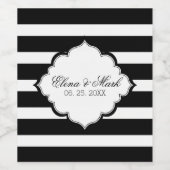 Schwarz-Weiß-Streifen - Save the Date Weinetikett (Einzelnes Label)