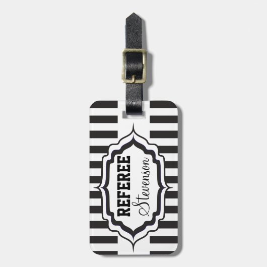 Schwarz-Weiß-Streifen - Schiedsrichter Gepäckanhänger (Vorderseite vertikal)