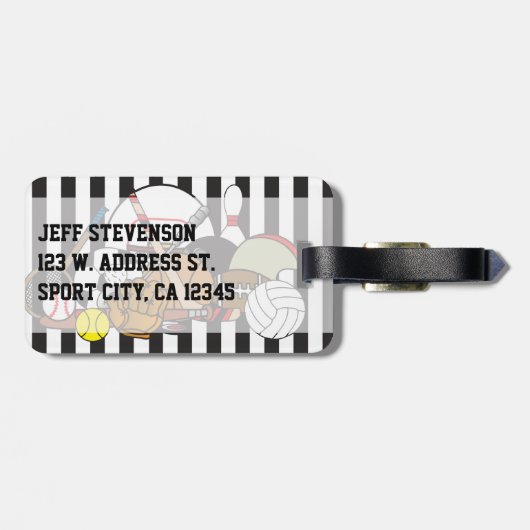 Schwarz-Weiß-Streifen - Schiedsrichter Gepäckanhänger (Rückseite horizontal)
