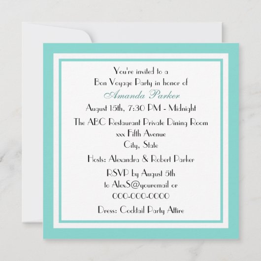 Schwarz-Weiß-Streifen Schwarzes Schiff - Bön Reise Einladung (Rückseite)