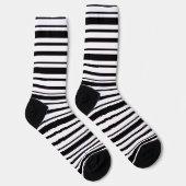 Schwarz-Weiß-Streifen Socken (Rechts)