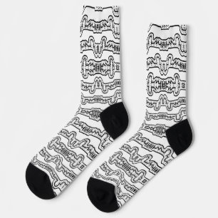 Schwarz-Weiß-Streifen Socken
