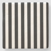 Schwarz-Weiß-Streifen Steinuntersetzer (Vorderseite)