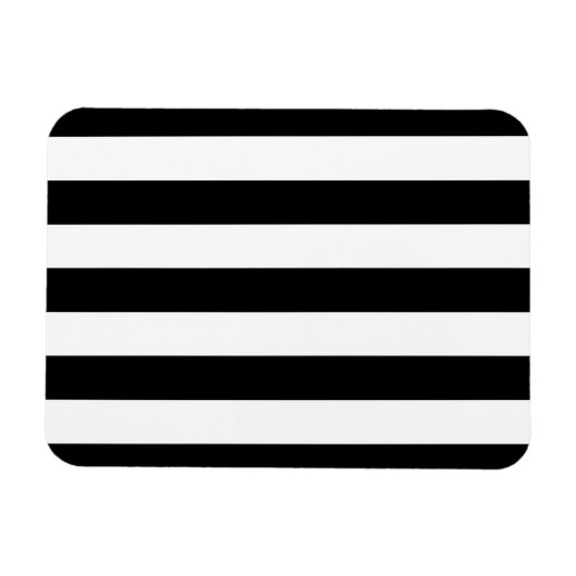 Schwarz-Weiß Streifen stilvoll Magnet (Horizontal)