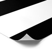 Schwarz-Weiß Streifen stilvoll Poster (Ecke)