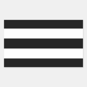 Schwarz-Weiß Streifen stilvoll Rechteckiger Aufkleber