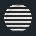 Schwarz-Weiß Streifen Streifen Streifen Streifen C Pappteller<br><div class="desc">Anpassen mit jedem Text. Matching-Elemente sind verfügbar.</div>