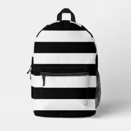 Schwarz-Weiß-Streifen, Streifenmuster, Linien Bedruckter Rucksack