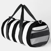 Schwarz-Weiß-Streifen, Streifenmuster, Linien Duffle Bag (Rechte Ecke)