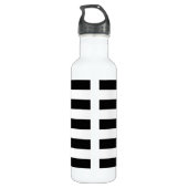 Schwarz-Weiß-Streifen, Streifenmuster, Linien Edelstahlflasche (Rückseite)
