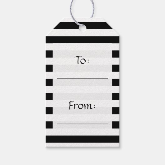 Schwarz-Weiß-Streifen, Streifenmuster, Linien Geschenkanhänger (Vorderseite)