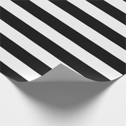 Schwarz-Weiß-Streifen, Streifenmuster, Linien Geschenkpapier (Ecke)