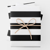 Schwarz-Weiß-Streifen, Streifenmuster, Linien Geschenkpapier Set (Beispiel)