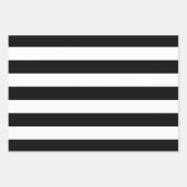 Schwarz-Weiß-Streifen, Streifenmuster, Linien Geschenkpapier Set (Vorderseite 3)