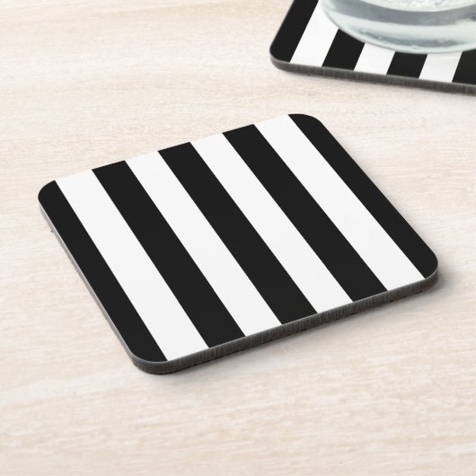 Schwarz-Weiß-Streifen, Streifenmuster, Linien Getränkeuntersetzer (Linke Seite)