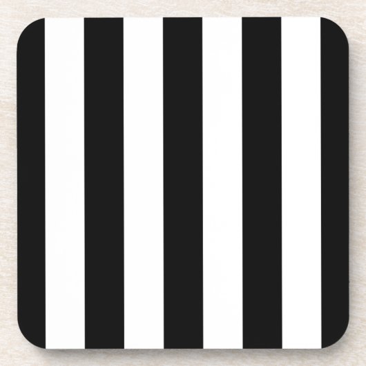 Schwarz-Weiß-Streifen, Streifenmuster, Linien Getränkeuntersetzer (Vorderseite)