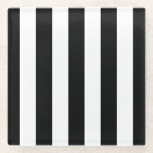 Schwarz-Weiß-Streifen, Streifenmuster, Linien Glasuntersetzer (Vorderseite)