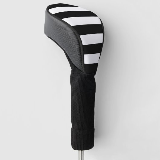 Schwarz-Weiß-Streifen, Streifenmuster, Linien Golf Headcover (angewinkelt)