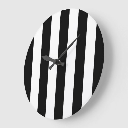 Schwarz-Weiß-Streifen, Streifenmuster, Linien Große Wanduhr (Winkel)