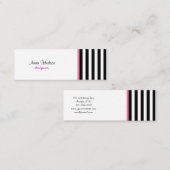 Schwarz-Weiß-Streifen, Streifenmuster, Linien Mini Visitenkarte (Vorne/Hinten)