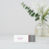 Schwarz-Weiß-Streifen, Streifenmuster, Linien Mini Visitenkarte (Stehend Vorderseite)
