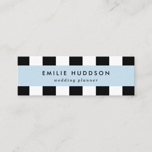 Schwarz-Weiß-Streifen, Streifenmuster, Linien Mini Visitenkarte (Vorderseite)