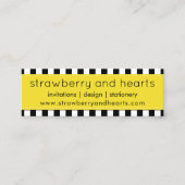 Schwarz-Weiß-Streifen, Streifenmuster, Linien Mini Visitenkarte (Vorderseite)