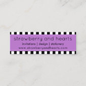 Schwarz-Weiß-Streifen, Streifenmuster, Linien Mini Visitenkarte (Vorderseite)