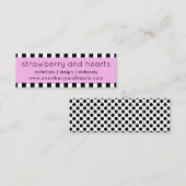 Schwarz-Weiß-Streifen, Streifenmuster, Linien Mini Visitenkarte (Vorne/Hinten)