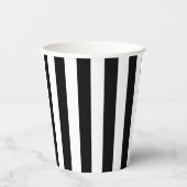 Schwarz-Weiß-Streifen, Streifenmuster, Linien Pappbecher (Vorderseite)