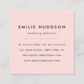 Schwarz-Weiß-Streifen, Streifenmuster, Linien Quadratische Visitenkarte (Rückseite)