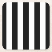 Schwarz-Weiß-Streifen, Streifenmuster, Linien Rechteckiger Pappuntersetzer (Vorderseite)